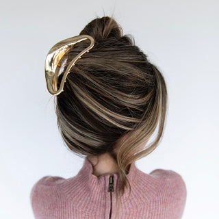 Large Crescent Metal Claw Clip - Gold - Headbands of Hope