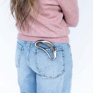 Large Crescent Metal Claw Clip - Silver - Headbands of Hope