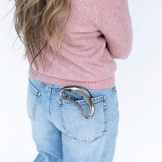 Large Crescent Metal Claw Clip - Silver - Headbands of Hope