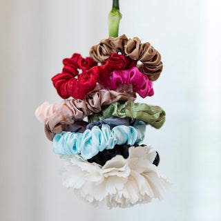 Satin Scrunchie Set - Hot Pink, Light Pink, Mauve