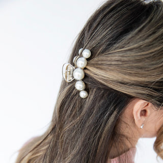 Small Dots Clip - Pearl White - Headbands of Hope