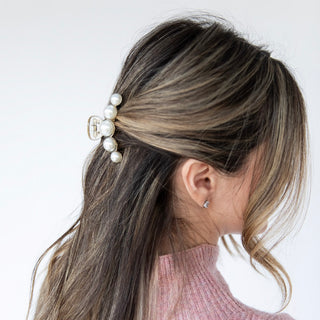 Small Dots Clip - Pearl White - Headbands of Hope