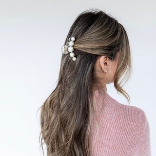 Small Dots Clip - Pearl White - Headbands of Hope