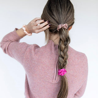 Satin Scrunchie Set - Hot Pink, Light Pink, Mauve