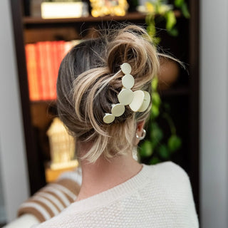 Matte Dot Claw Clip  - Cream - Headbands of Hope