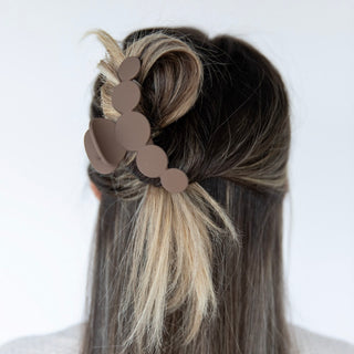 Matte Dot Claw Clip  - Brown - Headbands of Hope