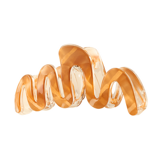 Large Luxe Wavy Claw Clip – Caramel Marble - Headbands of Hope