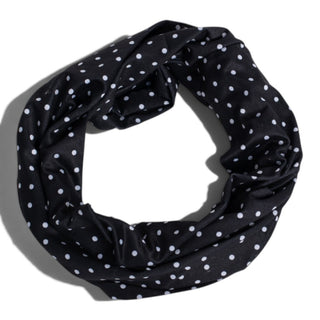 Luxe Reversible Tube Turban - Black Polka Dots