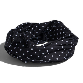 Luxe Reversible Tube Turban - Black Polka Dots