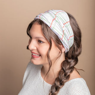 Luxe Reversible Tube Turban - Holiday Plaid