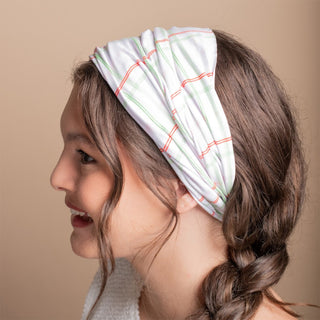 Luxe Reversible Tube Turban - Holiday Plaid