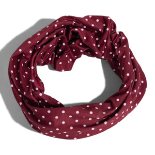 Luxe Reversible Tube Turban - Maroon Polka Dots