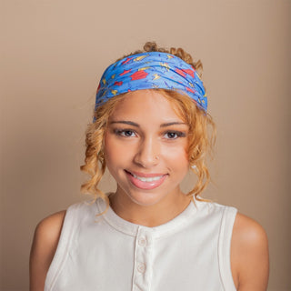 Luxe Reversible Tube Turban - Blue Superhero