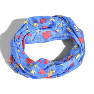 Luxe Reversible Tube Turban - Blue Superhero