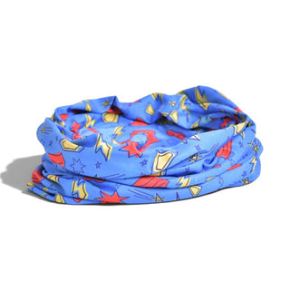 Luxe Reversible Tube Turban - Blue Superhero