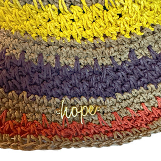 Raffia Woven Bucket Hat - Rainbow - Headbands of Hope