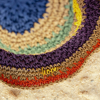 Raffia Woven Bucket Hat - Rainbow - Headbands of Hope