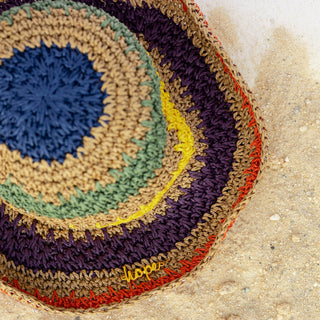 Raffia Woven Bucket Hat - Rainbow - Headbands of Hope
