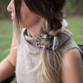 Large Oval Claw Clip Set – Tortoise & Smoke Leopard - Headbands of Hope
