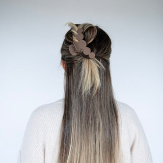 Matte Dot Claw Clip  - Brown - Headbands of Hope