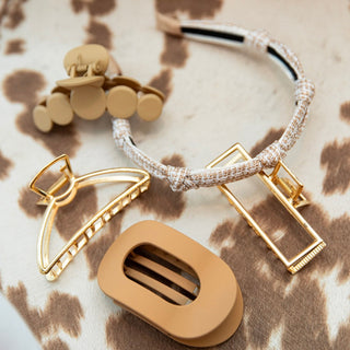 Medium Rectangle Claw Clip – Gold Metal - Headbands of Hope