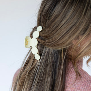 Matte Dot Claw Clip  - Cream - Headbands of Hope