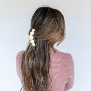 Matte Dot Claw Clip  - Cream - Headbands of Hope