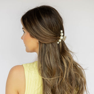 Small Dots Clip - Pearl White - Headbands of Hope