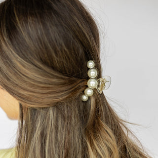 Small Dots Clip - Pearl White - Headbands of Hope