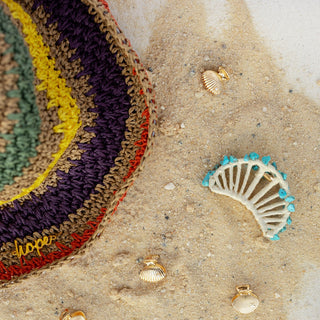 Raffia Seashell Hair Claw Clip - Teal - Headbands of Hope