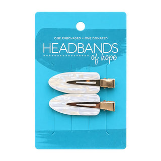 Creaseless Hair Clip Set of 2 - White - Headbands of Hope