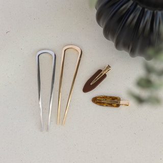 Hair Pin Set of 2 - Gold + Silver - Headbands of Hope