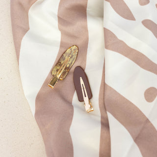 Creaseless Hair Clip Set of 2 - Brown