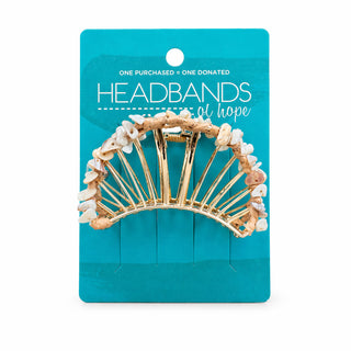 Raffia Seashell Hair Claw Clip - White - Headbands of Hope