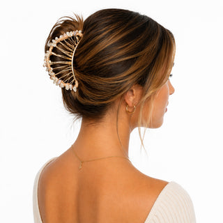 Raffia Seashell Hair Claw Clip - White - Headbands of Hope