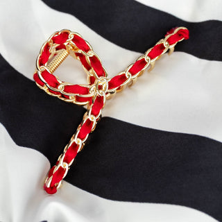 Raffia Looped Hair Claw Clip - Orange Red - Headbands of Hope