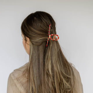 Raffia Looped Hair Claw Clip - Orange Red - Headbands of Hope