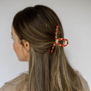 Raffia Looped Hair Claw Clip - Orange Red - Headbands of Hope