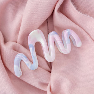 Large Wavy Claw Clip - Cotton Candy Skies Marble - Headbands of Hope