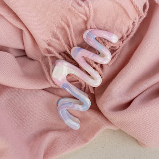 Large Wavy Claw Clip - Cotton Candy Skies Marble - Headbands of Hope