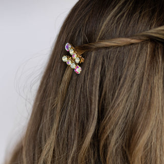 Small Barrette Hair Clip - White