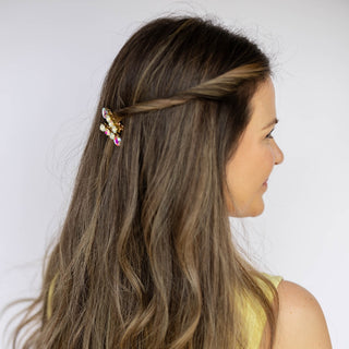 Small Barrette Hair Clip - White