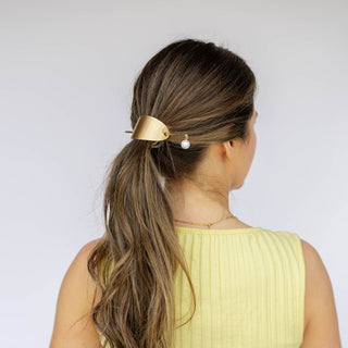Pearl Drop Ponytail Hair Cuff - Gold - Headbands of Hope