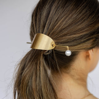 Pearl Drop Ponytail Hair Cuff - Gold - Headbands of Hope