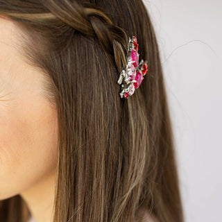 Small Barrette Hair Clip - Pink Gems - Headbands of Hope