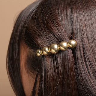 Pearl Bubble Barrette  - Gold