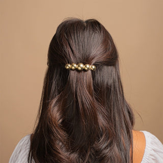 Pearl Bubble Barrette  - Gold