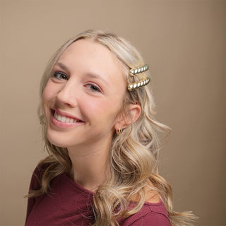 Twist Bar Barrette  - Gold