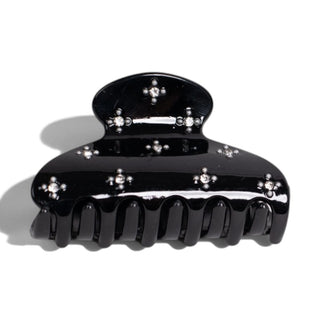 Medium Claw Clip Set of 2 - Black Stars + Cream Polka Dots
