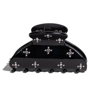 Medium Claw Clip Set of 2 - Black Stars + Cream Polka Dots